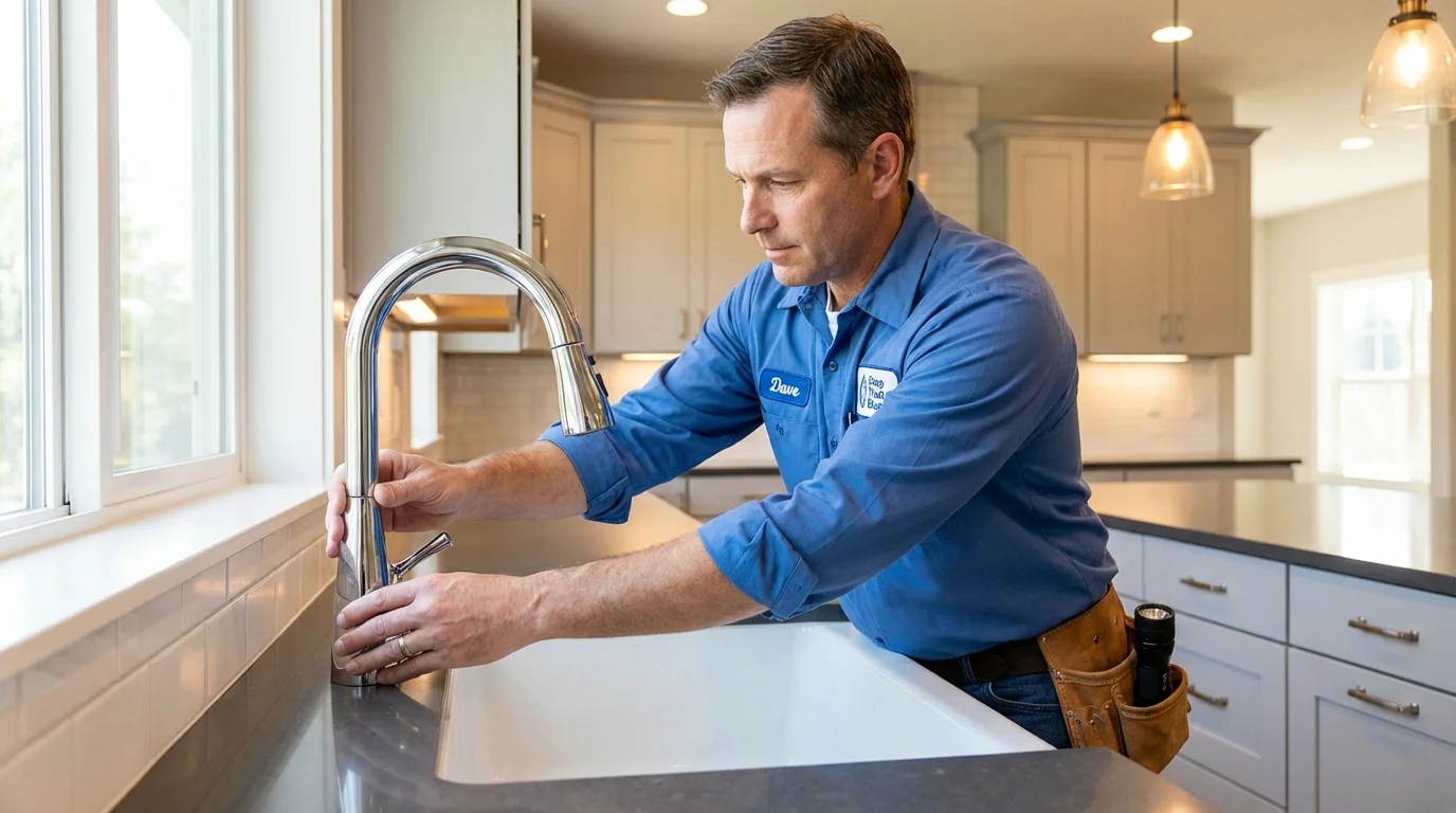 Kitchen faucet installation by Johns Plumbing LLC in Burgettstown